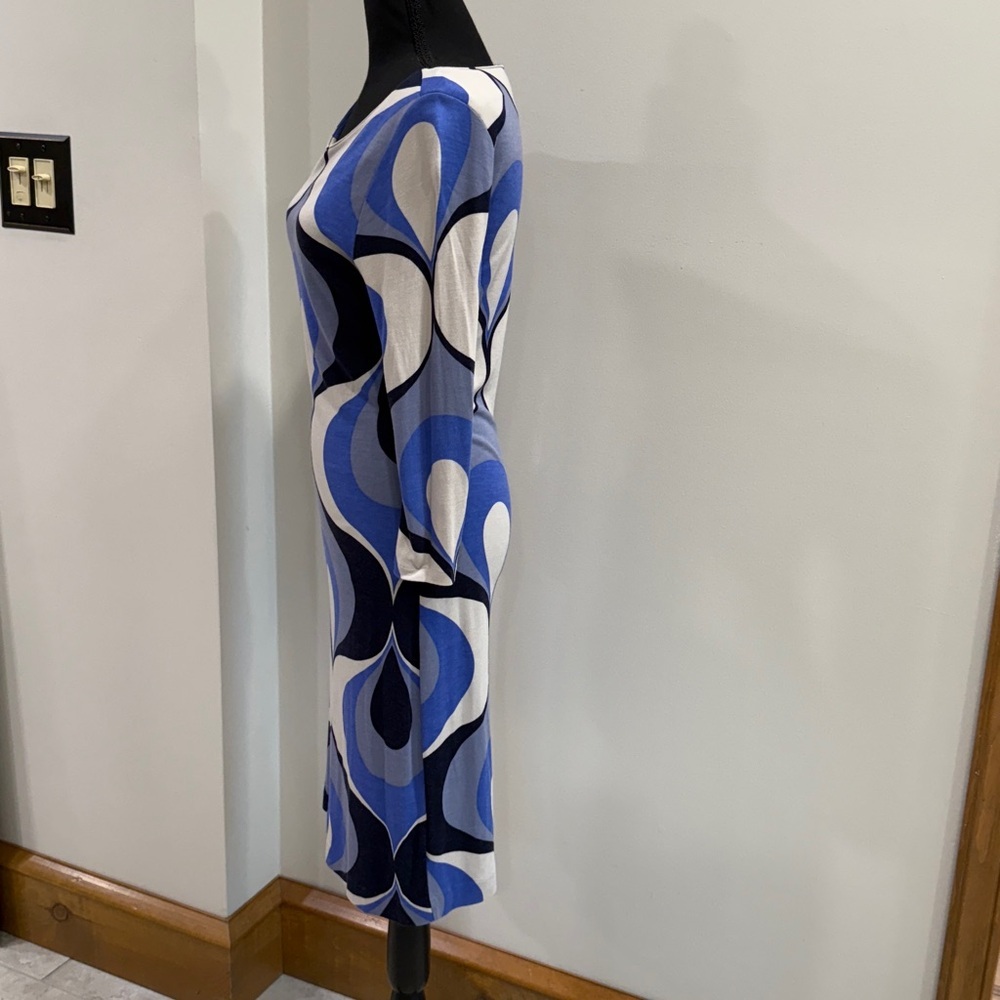 Boden mod swirl half sleeve knee length midi dress retro size 6 R - Picture 3 of 7
